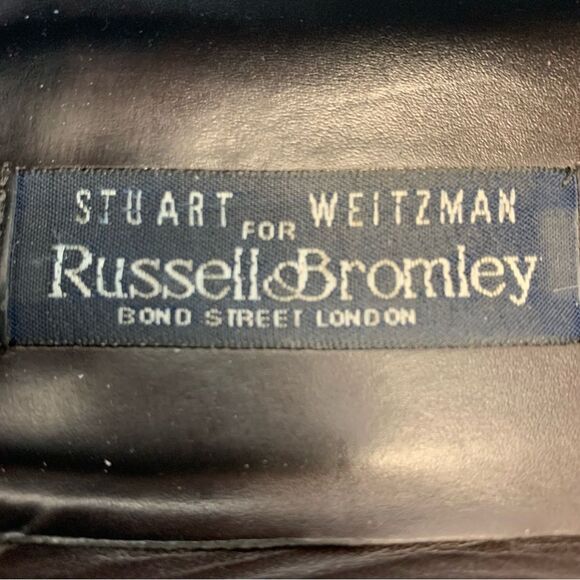 Stuart Weitzman for Russell and Bromley Brown croc embossed tassel loafers Sz 9 - Picture 8 of 9